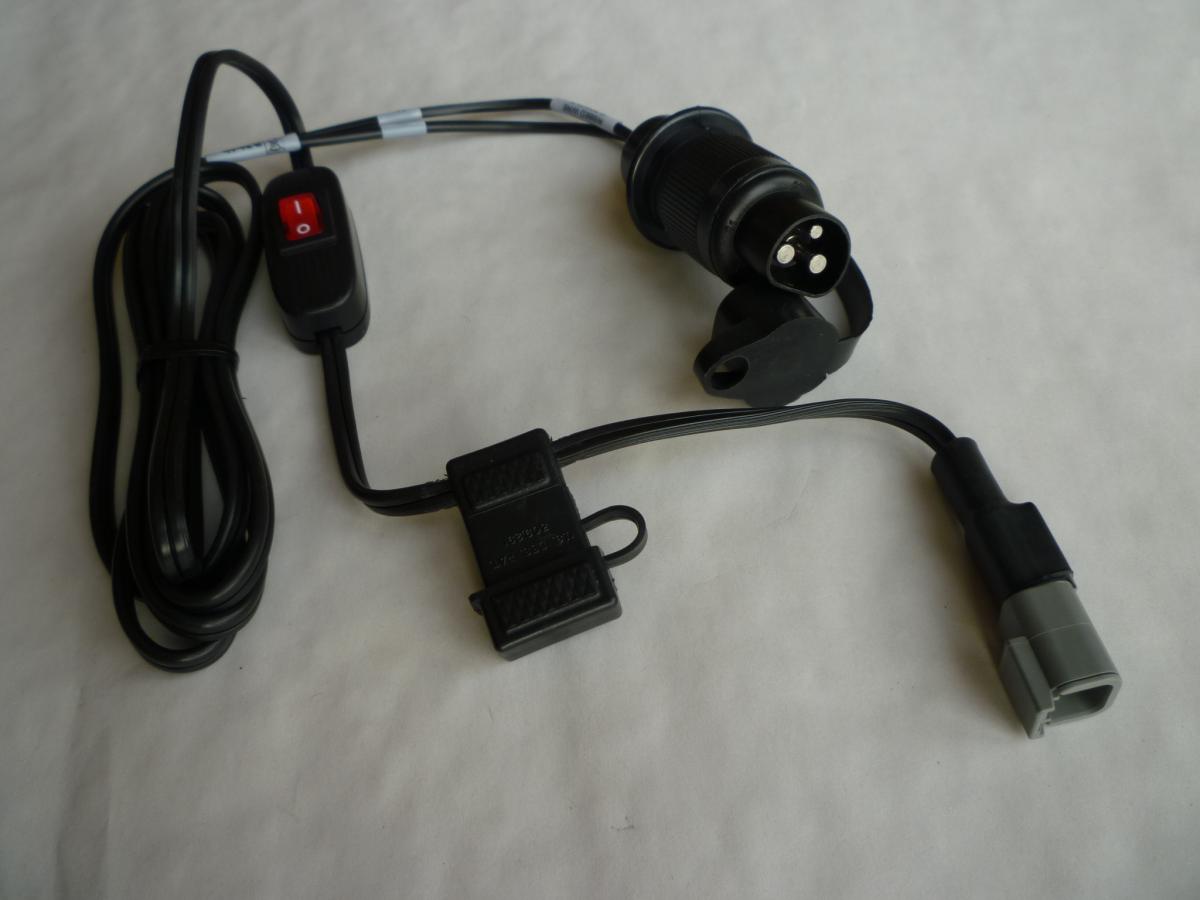 Câble 3 broches avec fusible, interrupteur et prise Deutsch 2P pour  EZ-Guide 250 / EZ-Guide 500 (à brancher sur 1178-AGR ou 1179-AGR)